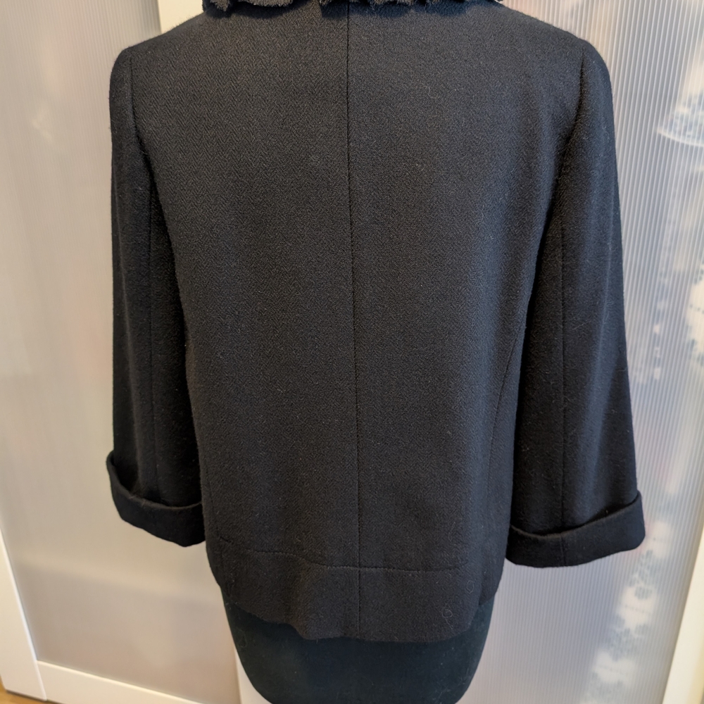 J. Crew Black Ruffle-Trim Jacket - Picture 4 of 10